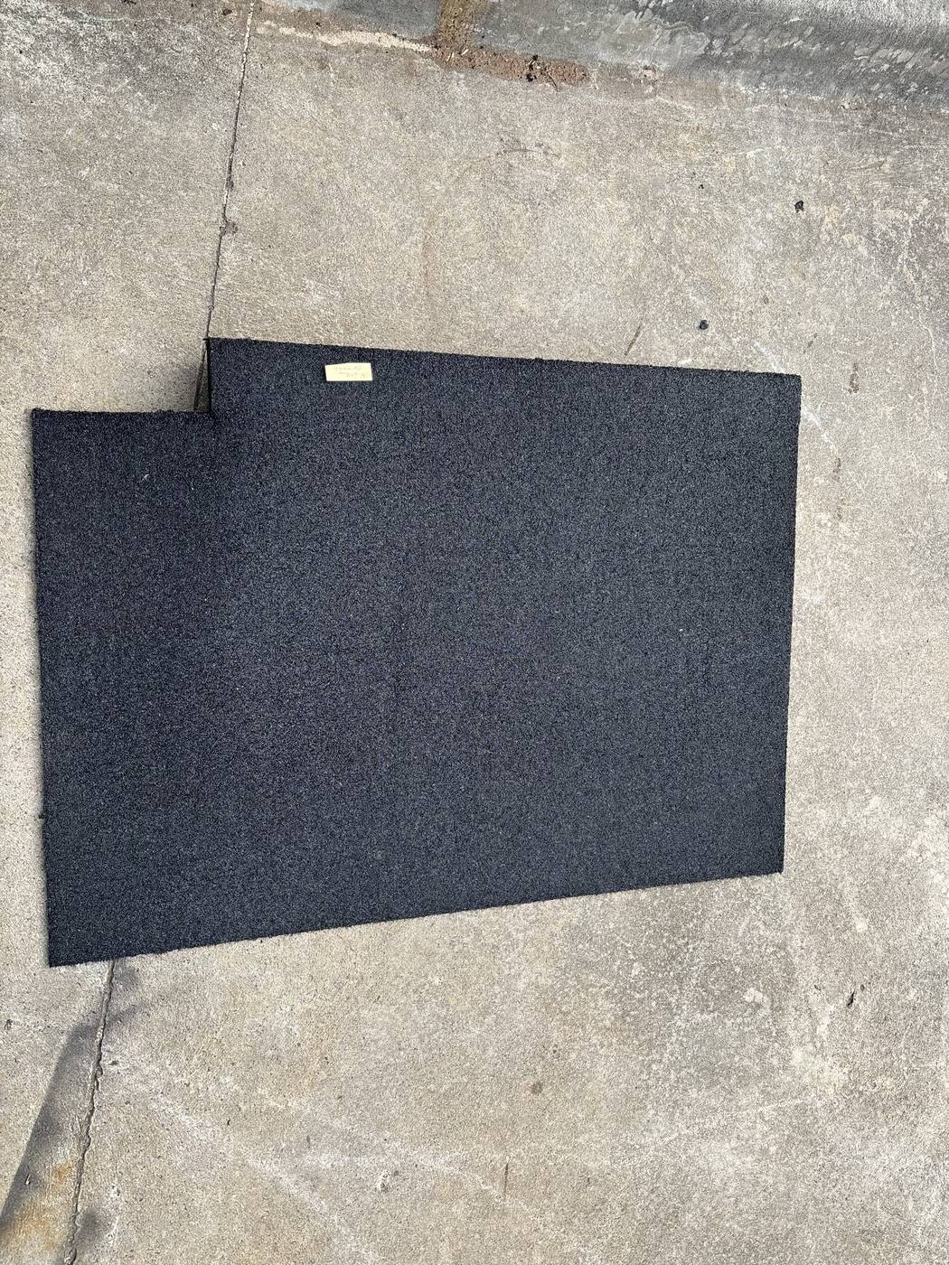 Custom-cut rubber platform insert Custom-cut recycled rubber platform insert with a notched corner